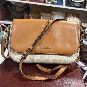 Michael Kors Tan and Cream Crossbody Bag